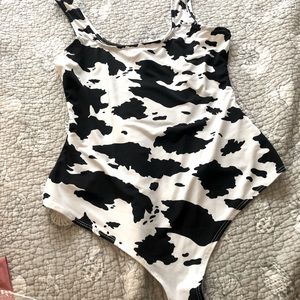 Cowprint bodysuit